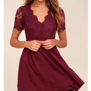 Lulu's - Angel in Disguise Lace Skater Dress